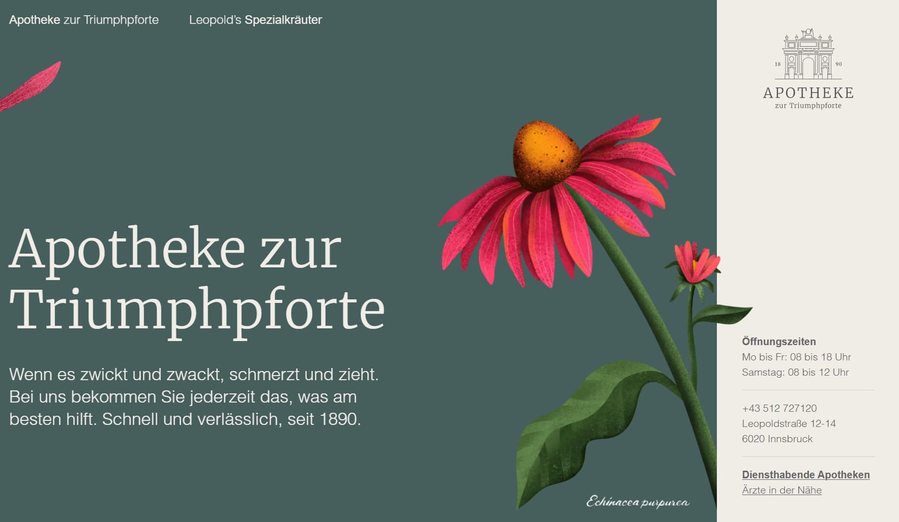 Apotheke zur Triumphpforte, Leopoldstraße Innsbruck/Wilten