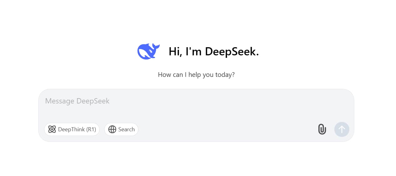 Стартовая страница DeepSeek