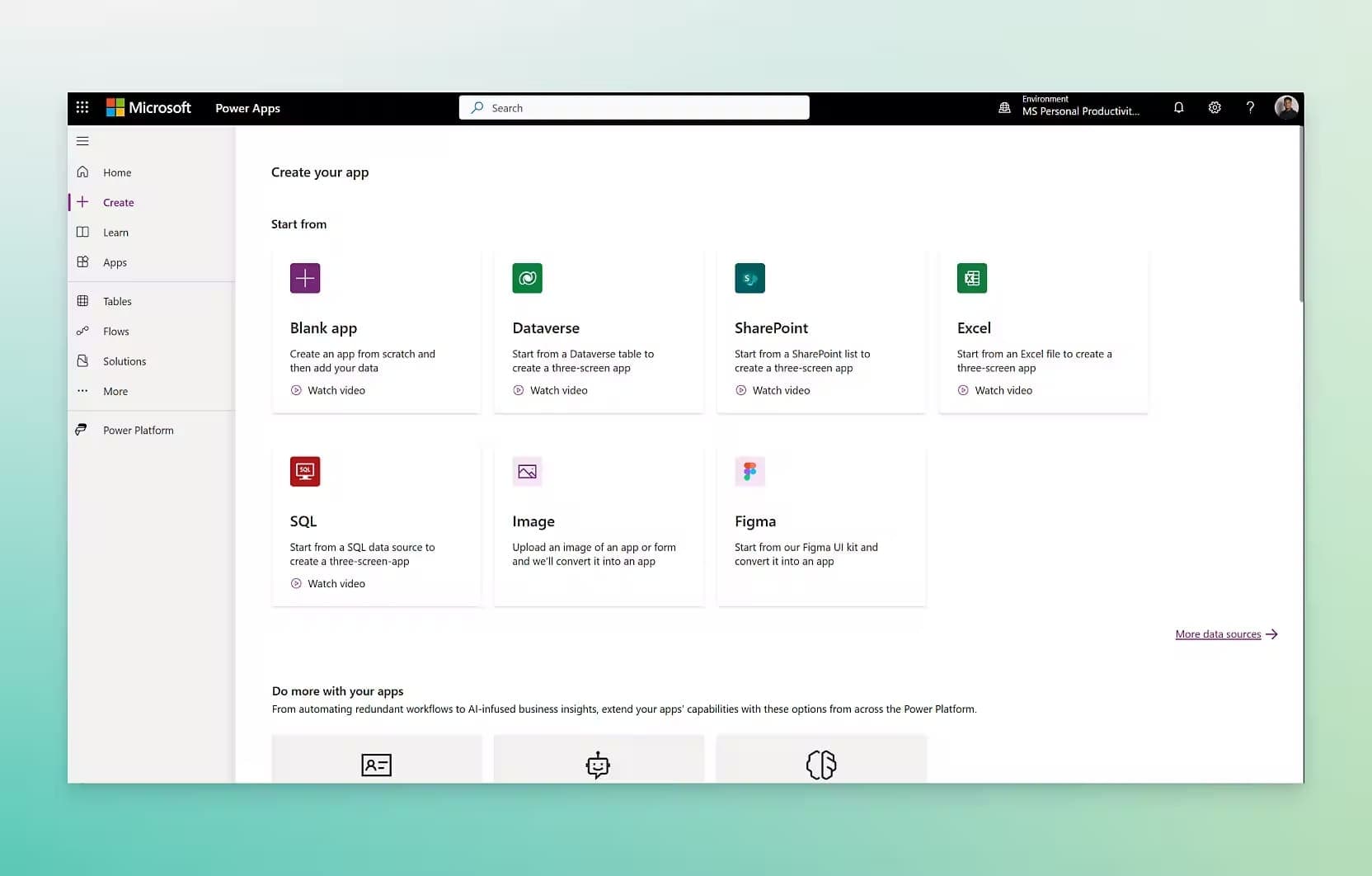 Платформу Microsoft Power Apps используют для создания приложений с помощью готовых шаблонов, подключения к базам данным и сервисам.