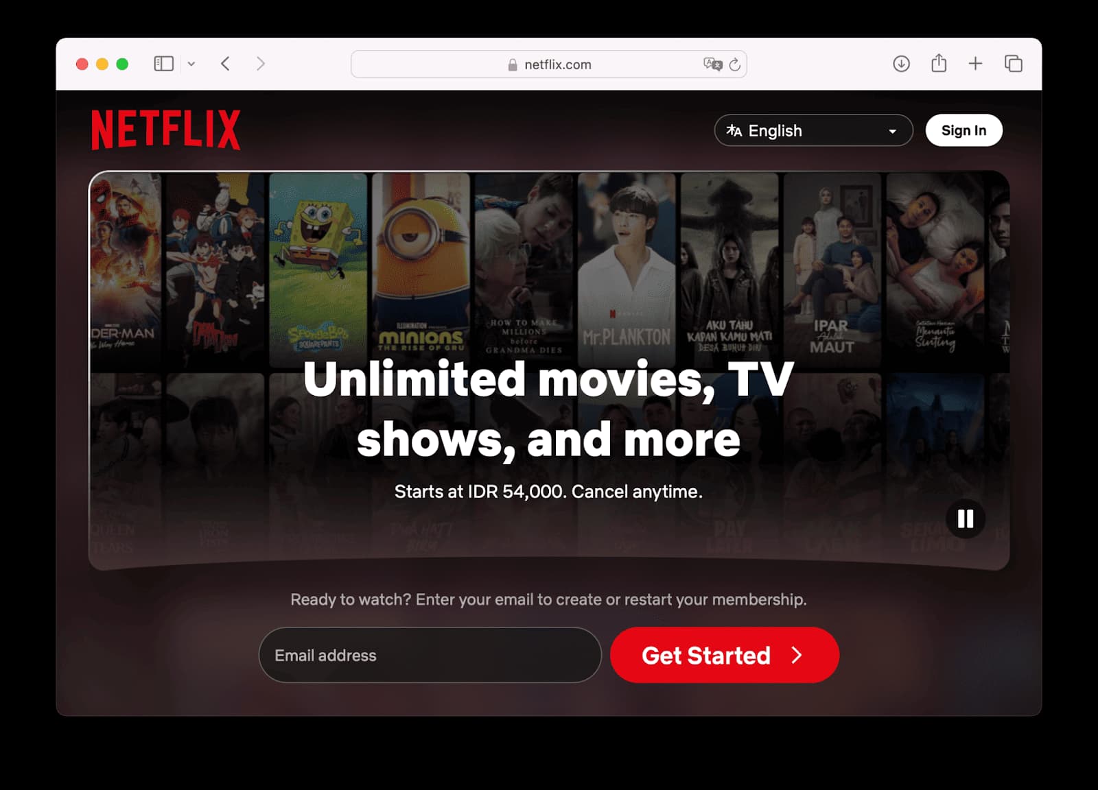 Главная страница Netflix с персональными рекомендациями