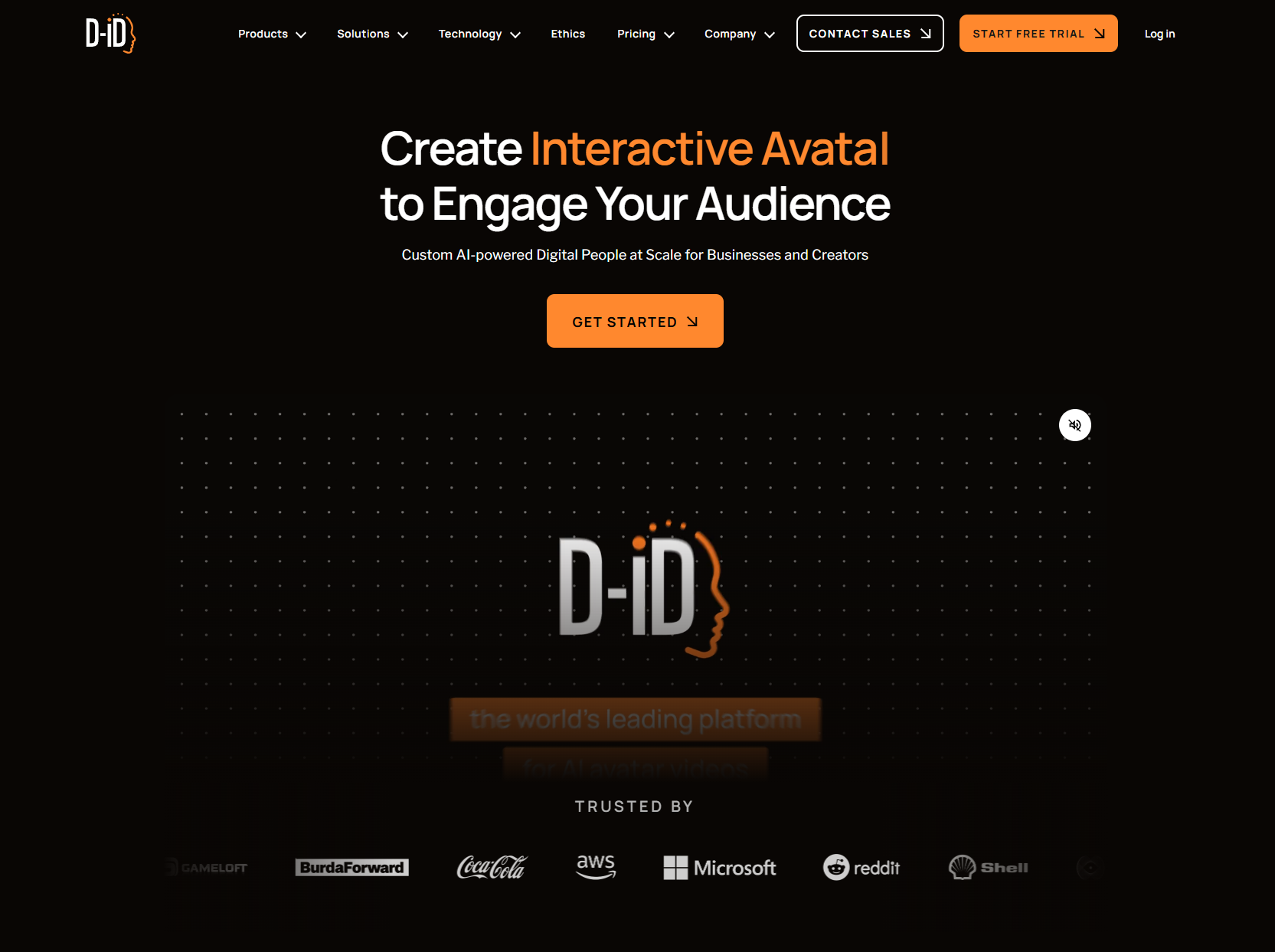 Интерфейс нейросети D-ID