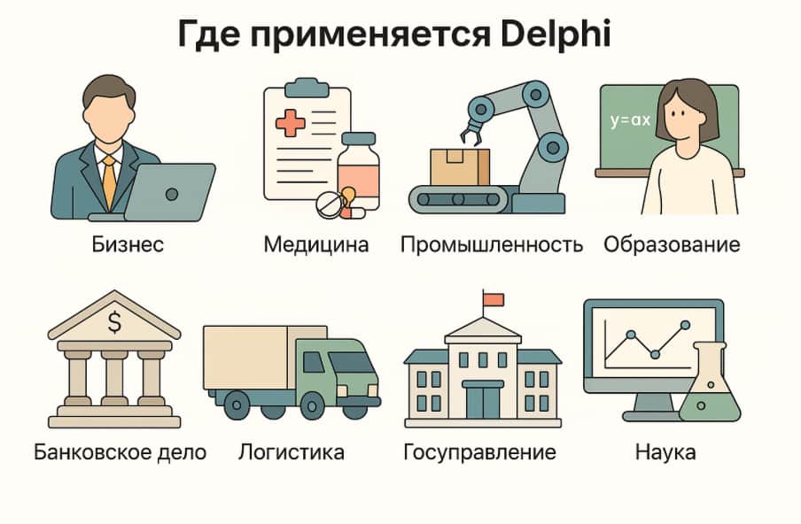 Сферы применения Delphi: бизнес, медицина, промышленность, образование